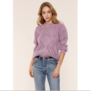 Heartloom Holden Knit Crewneck Pullover Sweater Lilac size small
